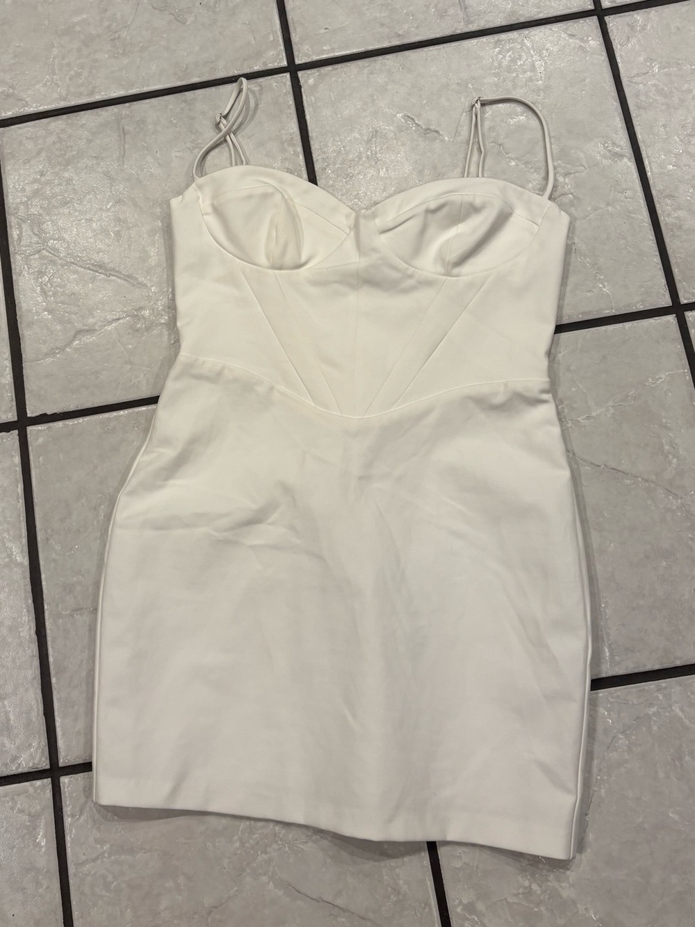 Zara White Bustier Spaghetti Strap Mini Dress NWT